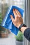 Jumbo Size Lakost Microfiber Non-Marking Glass Cloth, Mirror Cloth, Glossy Surface Cloth - Blue 50X70Cm - 2