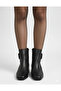 Women's Blunt Leather Boots Black Square Buckle Casual Stylish Design - 2