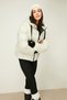 Women's Beige Hooded Fiber Windproof Puffer Winter Jacket - 4