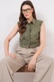 Khaki Guipure Woven Padded Hidden Placket Premium Shirt Alc-767-001 - 6