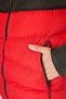 Men's Black-Red Two Color Hooded Water and Windproof Puffer Winter Coat - 5