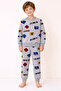 Character Pattern Boys' Long Sleeve Cotton Bottom Top Pajama Set - 2