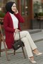 Pocketed Knitwear Cardigan R4442 Red - 2