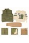 Baby Boy Green Beige Inflatable Vest Set Piece Set with Closed Front Pocket