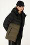 Women's Waterproof and Windproof Hooded Waterproof Black-Khaki Puffer Coat - 3