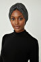 Draped Black Double-Sided Ready-To-Wear Turban Hijab with Mottled Pattern, Suitable for Medical Use