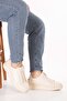 Genuine Leather Inside and Out Daily Comfortable Shoes Mals.352 Beige - 6