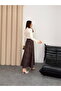 Scuba Fabric Plaid Pattern Skirt 8961 - Brown-Blue - 7