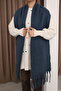 Women's Soft Textured Tasseled Knitted Shoulder Shawl Scarf - 2