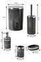 5 Piece Acrylic Bathroom Set, Stylish and High Quality Acrylic, Silver Color Detail, Gray Marble Pattern - 2