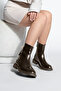 Women's Buckle Back Zipper Casual Boots Himpa Brown - 4
