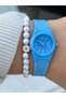 10 Atm, 2 Year Warranty, Blue Silicone Cord, Suitable for Pool and Sea Use, Girl's Wristwatch - 3