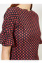 Women's Black Patterned T-Shirt 8YAK13457EK - 5