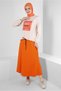 Text and Stone Printed Skirt Track Suit Set 43692 - 2
