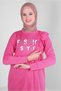 Text Printed Ruffle Detail Sweatshirt Tunic 43699 - 2