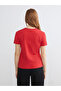 Two Mt Shop Quality Xside Red Combed Cotton Printed Standard & Regular Short Sleeve Women's T-Shirt - 4