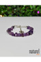 Original Amethyst Cracked Natural Stone Women's Bracelet - 7