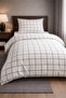 Ranforce Single Duvet Cover Set Square Pattern (Set Without Fitted Sheet)