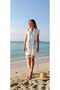 Sea Horse Kimona Collar Peshtemal Beach Pareo Dress - 2