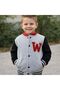 Boy's College Coat Grey Black W Embroidered Fleece-Lined Full Fit