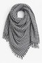Houndstooth Patterned Wide Winter Shawl & Scarf - 3