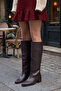 Lulu Women's Boots Pointed Toe Full Mold P319-Brown - 3