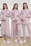 Mecit 1519 Dusty Rose Maternity Dressing Gown Nightgown Pajama Set