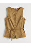 Zero Roba Collar Women's Suede Look Classic Vest from Uzg Store for Style Enthusiasts - 7