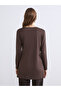 Brown Crew Neck Gathered Women's Tunic from Plus-Store - 5