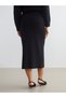 Mg Trend'En Black Knitwear Skirt with Elastic Waist - 8