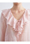 Rmz Gi̇yi̇m Farkiyla V Planted Ruffle Chiffon Blouse - 4