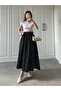 Long Elastic Waist Skirt with Flannel Pockets, Non-See-Through Poplin Fabric Seasonal Skirt (90cm) - 3