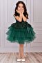 Girl's Green Tulle Evening Dress - 4