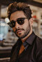 Clubmaster Unisex Black Uv400 Glass Ce Certificated Sunglasses - 3
