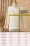 Girl's Ecru Long Sleeve Crew Neck Scallop Detailed April 23 Body Blouse - 4