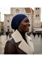Lace Tulle Navy Blue Ready-To-Wear Turban Hijab Bonnet Suitable for Medical Use - 6