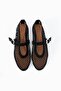 Cody Black Suede Ballerinas with Large Mesh Belt Detail - 5
