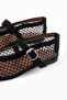 Cody Black Suede Ballerinas with Large Mesh Belt Detail - 2