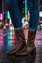 Heeled Stretch Ankle Boots Women's Brown Short Stretch Boots Heel Height 3 cm - 2