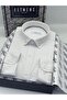 Slim Fit Long Sleeve Washable Gabardine Men's Shirt with Gift Box Fs-001364 - White - 2