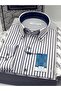 Slim Fit Long Sleeve Premium Thick Striped Collar Buttoned Gift Boxed Easy-Iron Men's Shirt F - 2