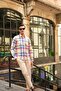 Slim Fit Long Sleeve Digital Printed Lycra Collar Buttoned Bottom Colorful Shirt Fs-003232 - Yellow - 3
