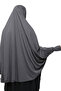 Sleeve Souffle Abaya with Veil Practical Hijab Hijab - Nikaplı Prayer Cover Smoked - 2