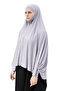 Sleeve Souffle Abaya with Veil Practical Hijab Hijab - Nikaplı Prayer Cloth Gray - 4