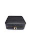 Leather 6-Piece Watch Bag Box with Zippered Wooden Case (Black) - 3