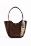 Soft Leather Shoulder Bag with Scarf Detail - 2