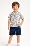 Lakos Style Palm Print Adjustable Short Sleeve Shorts Set for Kids and Baby