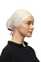 Women's Practical Lace-Up Hijab Combed Cotton Bonnet Powder - 2