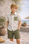 Khaki Boy's Striped Shirt 1-5 Years Old