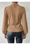 Women's balloon sleeve blouse with teardrop detail at the front in stretchy knitted fabric - 4